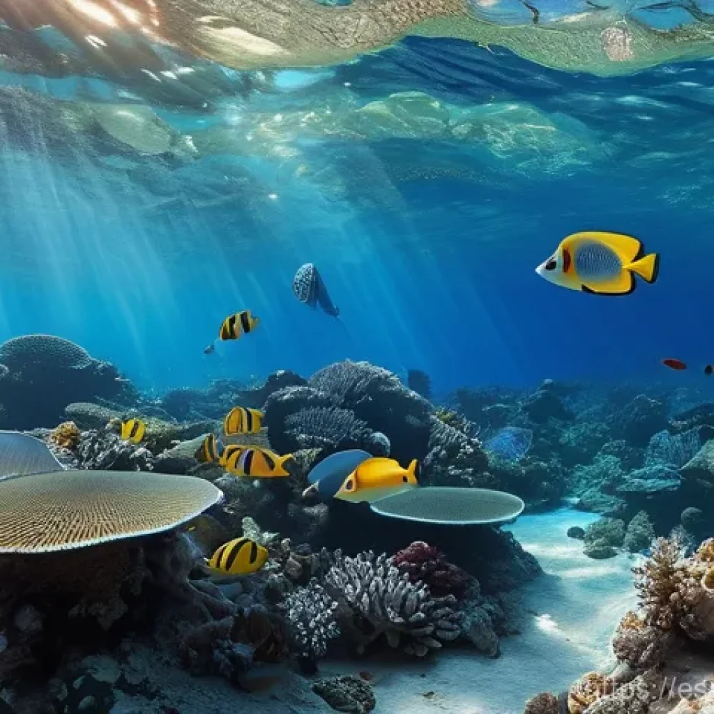 해양학 기후 변화 영향 분석 - **Prompt:** A stunning, photorealistic image of a Mediterranean underwater scene. In the foreground,...