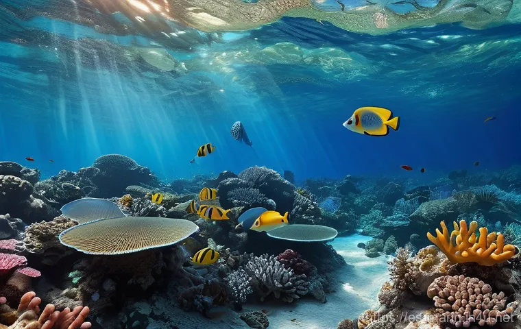 해양학 기후 변화 영향 분석 - **Prompt:** A stunning, photorealistic image of a Mediterranean underwater scene. In the foreground,...